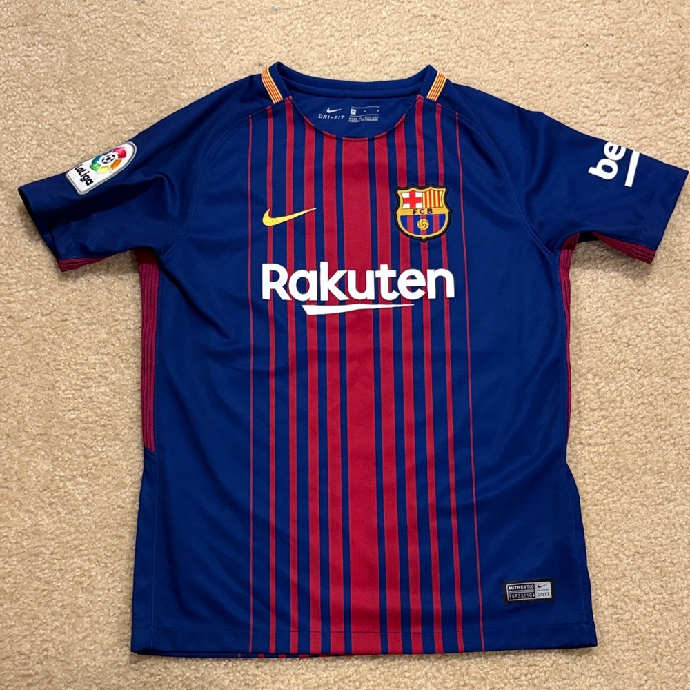 Nike Kids Barcelona Striped Blue and Red Jersey